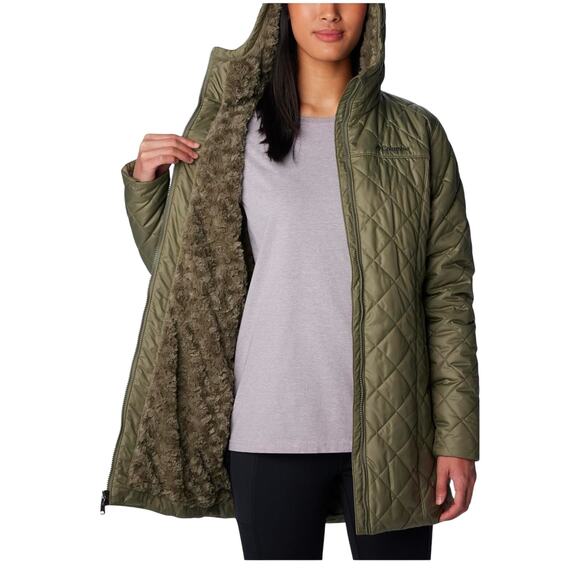 Columbia Women's Copper Crest Long Jacket NWT GREEN SIZE S - Picture 4 of 11